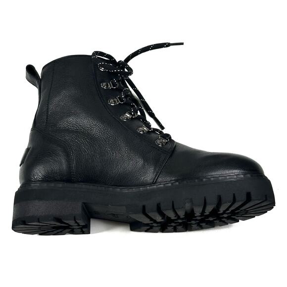 her by Anthony Veer Sophia Black Leather Combat Boots Womens Size 8.5 New $169 - Picture 7 of 13